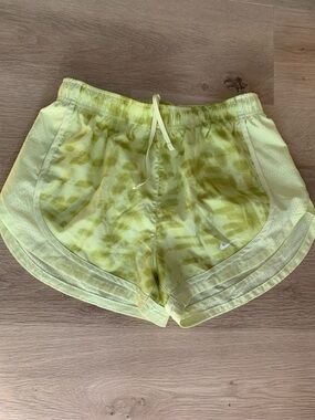Nike Women's Yellow Tie-Dye Athletic Shorts